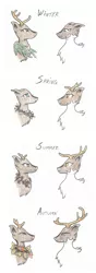 Size: 1172x3332 | Tagged: safe, artist:cindertale, derpibooru import, oc, oc:petra, unofficial characters only, deer, antlers, bust, deer oc, image, jpeg, simple background, traditional art, white background