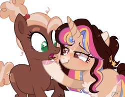 Size: 1280x990 | Tagged: safe, artist:katelynleeann42, artist:moon-rose-rosie, derpibooru import, oc, oc:melanie, oc:mudd slide, unofficial characters only, earth pony, pony, unicorn, female, image, mare, png, simple background, transparent background