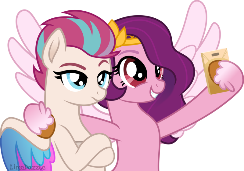 Size: 5001x3500 | Tagged: safe, artist:limedazzle, derpibooru import, pipp petals, zipp storm, pegasus, pony, absurd resolution, duo, duo female, female, g4, g5, g5 to g4, generation leap, image, mare, phone, png, selfie, simple background, that pony sure does love phones, transparent background, vector