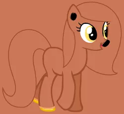 Size: 805x736 | Tagged: safe, artist:diamondbellefan25, artist:tech-kitten, derpibooru import, ponified, bear, earth pony, pony, base used, bearony, brown background, female, image, mare, max and ruby, open mouth, png, simple background, species swap, walkie talkie bear, walking