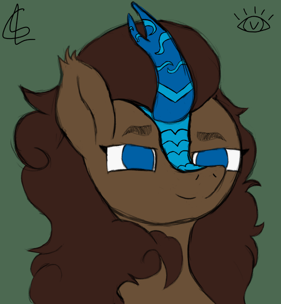 Size: 1112x1200 | Tagged: safe, artist:globlet_, derpibooru import, oc, oc:aqua, oc:naanawolfe, kirin, clothes, coat, coat markings, colored, horn, image, png, profile, request, requested art, sketch, smiling, smirk