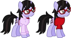 Size: 2086x1134 | Tagged: safe, artist:lightningbolt, derpibooru import, ponified, pony, unicorn, .svg available, brendon urie, clothes, derpibooru exclusive, frown, glasses, hoodie, horn, image, male, panic! at the disco, png, shirt, simple background, solo, stallion, standing, t-shirt, transparent background, vector
