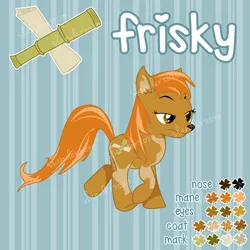 Size: 1074x1074 | Tagged: safe, artist:slanderxoxo, derpibooru import, oc, oc:frisky, fox, fox pony, hybrid, cutie mark, image, png, solo