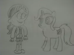 Size: 1600x1200 | Tagged: safe, artist:patricksiegler1999, derpibooru import, trixie, image, jpeg, pencil drawing, ronnie anne santiago, sketch, the loud house, traditional art