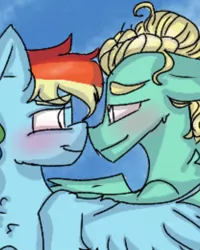 Size: 1078x1350 | Tagged: safe, alternate version, artist:cocolove2176, derpibooru import, rainbow dash, zephyr breeze, pegasus, pony, blushing, bust, female, hug, image, jpeg, looking at each other, male, mare, shipping, smiling, stallion, straight, winghug, wings, zephdash