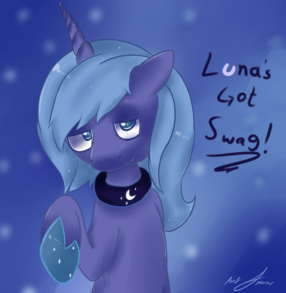 Size: 1270x1300 | Tagged: safe, artist:ponyjhooves, derpibooru import, princess luna, alicorn, pony, abstract background, hoof shoes, image, png, s1 luna, solo, swag, waist up