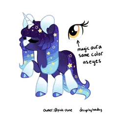 Size: 600x650 | Tagged: safe, artist:hmulbyy, artist:pink-pone, derpibooru import, oc, oc:nova stella, unicorn, blaze (coat marking), ethereal mane, eyes closed, horn, image, png, raised hoof, reference sheet, simple background, snip (coat marking), socks (coat marking), solo, starry mane, starry tail, transparent background