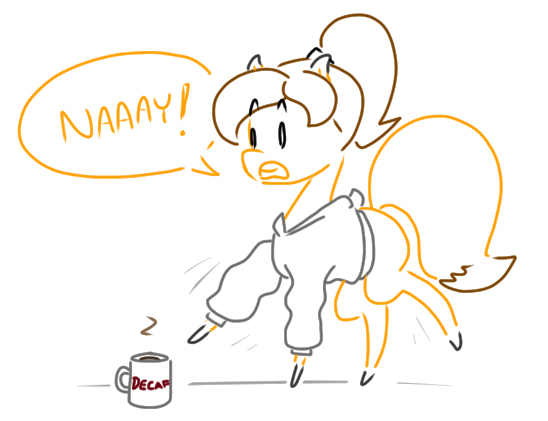 Size: 548x421 | Tagged: safe, artist:doodledandy, derpibooru import, oc, oc:sunnyside, coffee, decaf, image, png, solo