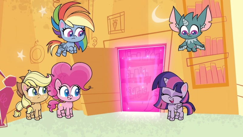 Size: 1647x927 | Tagged: safe, derpibooru import, screencap, applejack, pinkie pie, rainbow dash, twilight sparkle, my little pony: pony life, spoiler:pony life s02e16, echo (pony life), image, jpeg, portal combat