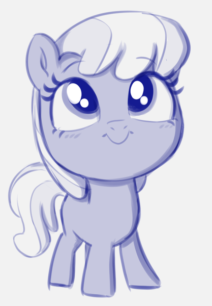 Size: 671x966 | Tagged: safe, artist:heretichesh, derpibooru import, cheerilee, earth pony, pony, female, filly, filly cheerilee, image, looking at you, looking up, looking up at you, png, sketch, solo, solo female