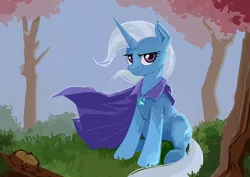 Size: 3508x2480 | Tagged: safe, alternate version, artist:anonymous, banned from derpibooru, deleted from derpibooru, derpibooru import, edit, editor:edits of hate, trixie, pony, unicorn, billowing cape, confident, female, image, lidded eyes, looking at you, mare, more than an edit, png, redraw, wind, windswept clothes, windswept mane