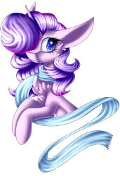 Size: 1857x2715 | Tagged: safe, artist:mediasmile666, banned from derpibooru, deleted from derpibooru, derpibooru import, oc, unofficial characters only, pony, unicorn, big ears, bust, chest fluff, clothes, female, floppy ears, gift art, hair over one eye, image, mare, png, scarf, simple background, solo, starry eyes, transparent background, wingding eyes