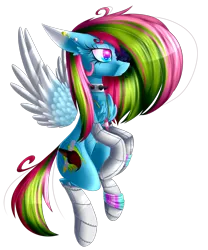 Size: 2233x2685 | Tagged: safe, artist:mediasmile666, derpibooru import, oc, oc:media smile, unofficial characters only, pegasus, pony, choker, colored wings, ear piercing, female, flying, gradient wings, image, jewelry, mare, pendant, piercing, png, simple background, solo, spiked choker, spread wings, transparent background, wings