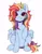 Size: 3119x4000 | Tagged: safe, artist:kotya, derpibooru import, rainbow dash, pegasus, pony, alternate hairstyle, blushing, cute, dashabetes, female, high res, image, long hair, long mane, looking at you, mare, one hoof raised, png, simple background, sitting, smiling, smiling at you, solo, white background, wings