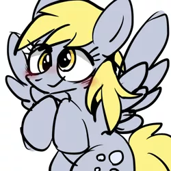 Size: 768x768 | Tagged: safe, artist:utoimohu, derpibooru import, derpy hooves, pegasus, pony, colored sketch, female, image, jpeg, mare, pixiv, simple background, solo, white background