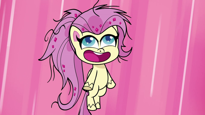 Size: 1920x1080 | Tagged: safe, derpibooru import, screencap, fluttershy, pony, my little pony: pony life, spoiler:pony life s02e17, alternate hairstyle, cute, image, messy mane, png, shyabetes, what goes updo