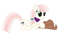 Size: 3231x1918 | Tagged: safe, artist:three uncle, derpibooru import, penny ante, earth pony, pony, background pony, cowboy hat, cute, female, hat, image, mare, neckerchief, pigtails, png, simple background, smiling, solo, transparent background