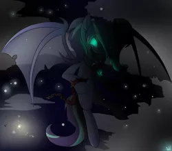 Size: 1600x1400 | Tagged: safe, artist:whitelie, derpibooru import, oc, unofficial characters only, bat pony, bat pony oc, bat wings, cloud, cloudy, flying, glowing eyes, image, night, night sky, png, sky, spread wings, wings