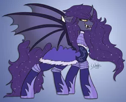 Size: 1232x1000 | Tagged: safe, artist:wiggles, derpibooru import, oc, oc:amelia, alicorn, bat pony, bat pony alicorn, pony, armor, ask the lunar general, bat wings, female, horn, image, mare, png, solo, wings