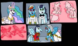 Size: 1024x607 | Tagged: safe, artist:mojo1985, derpibooru import, princess celestia, rainbow dash, soarin', alicorn, alicornified, female, image, jpeg, male, marriage, race swap, rainbowcorn, shipping, soaricorn, soarindash, straight, transformation