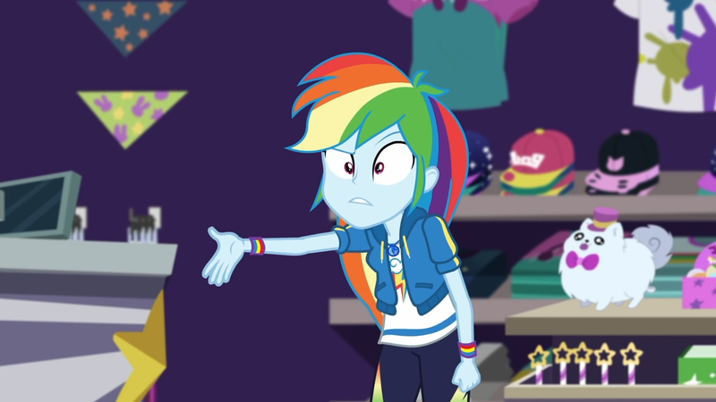 Size: 3410x1920 | Tagged: safe, derpibooru import, screencap, rainbow dash, equestria girls, equestria girls series, holidays unwrapped, spoiler:eqg series (season 2), clothes, cutie mark, cutie mark on clothes, dashing through the mall, female, geode of super speed, hoodie, image, jewelry, jpeg, magical geodes, necklace, solo