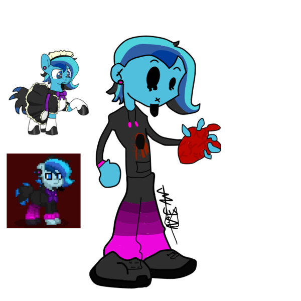 Size: 720x720 | Tagged: source needed, semi-grimdark, artist:djmatinext, derpibooru import, oc, oc:blue harmony, earth pony, human, pony, beard, blood, clothes, ear piercing, emo, empty eyes, facial hair, heart, hoodie, humanized, image, photo, pierced ears, piercing, png, reference, simple background, transparent background