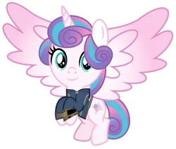 Size: 1024x865 | Tagged: safe, artist:ponygamer2020, derpibooru import, princess flurry heart, alicorn, pony, fallout equestria, absurd resolution, clothes, cutie mark, fallout, female, filly, filly flurry heart, image, jumpsuit, older, older flurry heart, pipboy, png, simple background, smiling, solo, transparent background, vault suit, vector