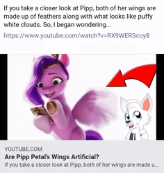 Size: 714x756 | Tagged: safe, derpibooru import, screencap, pipp petals, oc, oc:dr. wolf, my little pony: a new generation, spoiler:my little pony: a new adventure, g5, image, jpeg, wings