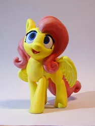 Size: 1258x1677 | Tagged: safe, artist:pessimizer, derpibooru import, fluttershy, pegasus, pony, 3d print, figurine, image, irl, jpeg, photo, smiling, solo, spread wings, wings