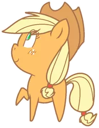 Size: 618x799 | Tagged: safe, artist:mayaliicious, derpibooru import, applejack, earth pony, pony, chibi, cute, image, jackabetes, missing cutie mark, png, simple background, solo, transparent background