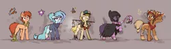 Size: 1933x557 | Tagged: safe, artist:rexyseven, derpibooru import, oc, oc:drillie stone, oc:rusty gears, oc:whispy slippers, unofficial characters only, earth pony, unicorn, image, png