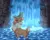 Size: 405x325 | Tagged: safe, artist:skyie-fyire, cashmere (tfh), deer, reindeer, them's fightin' herds, community related, female, image, png, pond, solo, waterfall