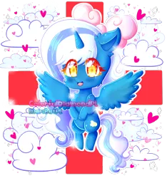 Size: 1500x1600 | Tagged: safe, artist:colorfuldiamondpl, derpibooru import, oc, oc:fleurbelle, alicorn, pony, adorabelle, alicorn oc, blushing, bow, chibi, cloud, cute, female, hair bow, heart, horn, image, mare, ocbetes, png, simple background, transparent background, wingding eyes, wings, yellow eyes