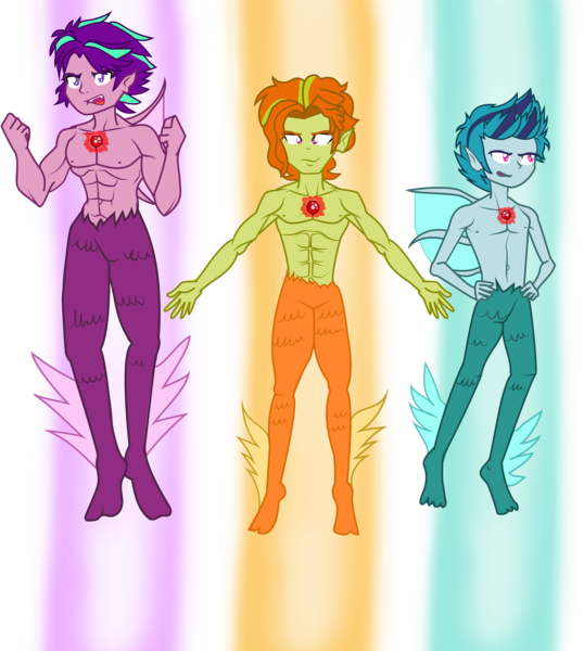 Size: 6887x7680 | Tagged: safe, artist:urhangrzerg, derpibooru import, adagio dazzle, aria blaze, sonata dusk, siren, equestria girls, abs, allegro amoroso, equestria guys, gem, image, male, ouvertis grandioso, png, rule 63, scherzo lesto, simple background, siren gem, vector