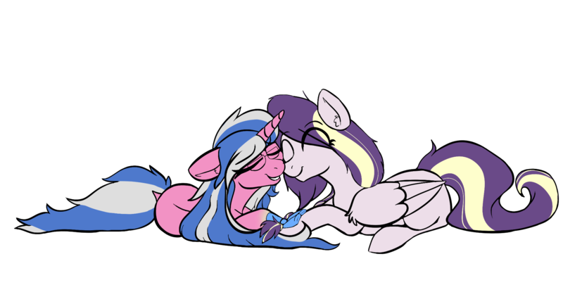 Size: 2000x1080 | Tagged: safe, derpibooru import, oc, oc:alto legato, oc:azure serenity, cute, image, png, simple background, snuggling, transparent background