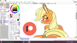 Size: 1366x768 | Tagged: suggestive, artist:prince_skylight, derpibooru import, applejack, image, png