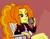 Size: 500x394 | Tagged: safe, artist:rileyav, derpibooru import, adagio dazzle, equestria girls, chair, clothes, coffee mug, female, image, jacket, lawn chair, mug, png, sitting, solo, the owl house