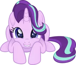 Size: 1920x1642 | Tagged: safe, artist:negatif22, derpibooru import, part of a set, starlight glimmer, pony, unicorn, cute, female, glimmerbetes, image, imminent pounce, looking at you, lying down, mare, png, prone, simple background, solo, transparent background, vector