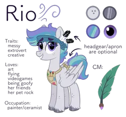 Size: 2000x1861 | Tagged: safe, artist:pink-pone, derpibooru import, oc, oc:rio, pegasus, pony, apron, clothes, female, image, mare, png, reference sheet, simple background, solo, transparent background