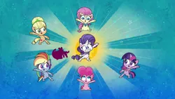 Size: 1280x720 | Tagged: safe, derpibooru import, screencap, applejack, fluttershy, pinkie pie, rainbow dash, rarity, twilight sparkle, alicorn, earth pony, pegasus, pony, unicorn, my little pony: pony life, spoiler:pony life s02e24, image, mad props, mane six, png