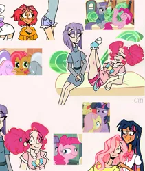 Size: 1747x2073 | Tagged: safe, artist:citi, derpibooru import, screencap, babs seed, diamond tiara, fluttershy, maud pie, pinkie pie, silver spoon, twilight sparkle, alicorn, human, one bad apple, rock solid friendship, the washouts (episode), bump bump sugar lump rump, butt, butt to butt, butt touch, clothes, cutie mark, cutie mark on clothes, eyes on the prize, faic, humanized, image, jpeg, out of context, plot, scene interpretation, screencap reference, twilight sparkle (alicorn)