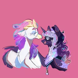 Size: 1000x1000 | Tagged: safe, artist:orphicswan, derpibooru import, princess luna, queen novo, alicorn, classical hippogriff, hippogriff, pony, my little pony: the movie, female, image, lesbian, lunovo, png, shipping, solo
