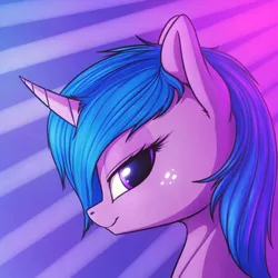 Size: 840x840 | Tagged: safe, artist:shydale, derpibooru import, oc, oc:startrail, oc:startrail (old design), unofficial characters only, pony, unicorn, bust, female, freckles, image, lidded eyes, mare, old design, patreon exclusive, png, portrait, solo