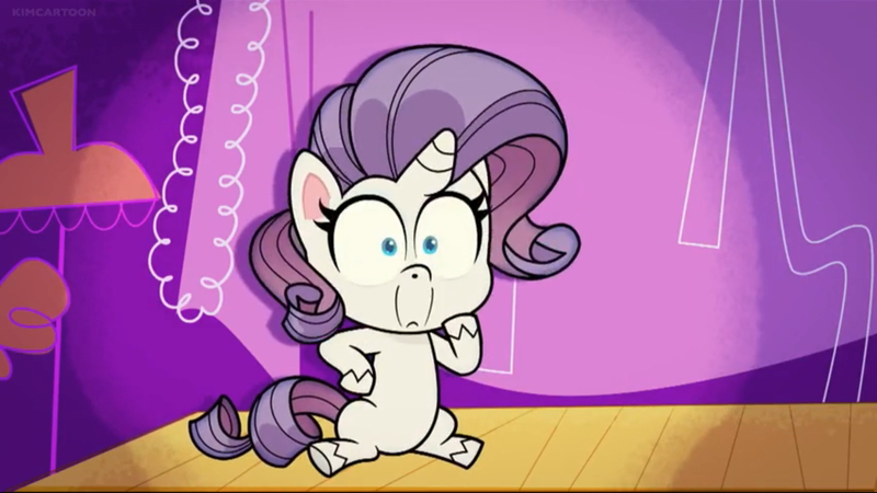 Size: 2048x1153 | Tagged: safe, derpibooru import, screencap, rarity, pony, unicorn, my little pony: pony life, spoiler:pony life s02e15, female, image, jpeg, solo, stage fright, stage light, the rarest of occasions