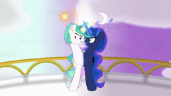 Size: 1920x1080 | Tagged: safe, artist:mlpconjoinment, author:bigonionbean, derpibooru import, princess celestia, princess luna, oc, alicorn, pony, alicorn oc, alicorn princess, animated, argument, background, balcony, butt, canterlot, canterlot castle, commissioner:bigonionbean, conjoined, cutie mark, cutie mark fusion, dialogue, embarrassed, ethereal mane, ethereal tail, exclamation point, extra thicc, female, flank, fuse, fused, fusion, horn, image, interrobang, magic, merge, merging, moon, no sound, plot, question mark, shocked, shocked expression, shocked face, siblings, sisters, sun, swelling, transformation, video, webm, wings, yelling