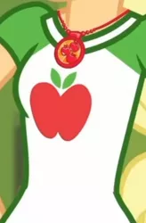 Size: 1920x2919 | Tagged: safe, deleted from derpibooru, derpibooru import, screencap, applejack, equestria girls, equestria girls series, holidays unwrapped, spoiler:eqg series (season 2), boobshot, breasts, clothes, cropped, cutie mark, cutie mark on clothes, female, geode of super strength, image, jewelry, jpeg, magical geodes, necklace, o come all ye squashful, pictures of chests, solo