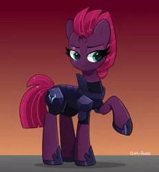 Size: 3787x4096 | Tagged: safe, artist:kittyrosie, derpibooru import, tempest shadow, pony, unicorn, armor, broken horn, digital art, female, horn, image, jpeg, smiling, solo