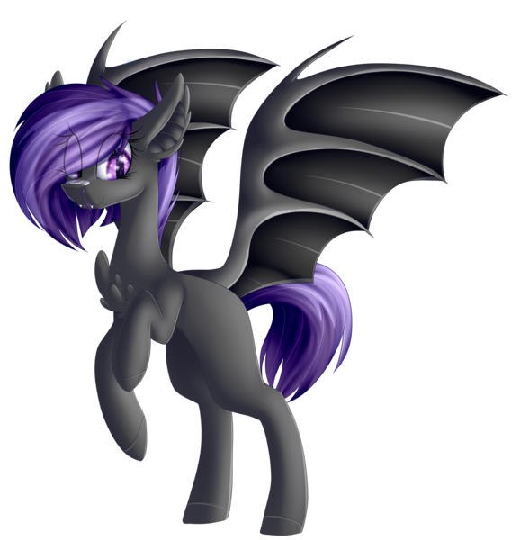 Size: 2404x2494 | Tagged: safe, artist:mediasmile666, derpibooru import, oc, unofficial characters only, bat pony, pony, bat pony oc, bat wings, fangs, female, image, mare, png, simple background, solo, spread wings, transparent background, wings