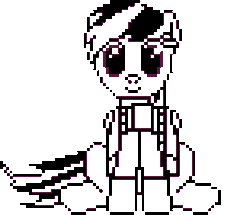 Size: 390x335 | Tagged: safe, artist:horses are fuckin weird, derpibooru import, rainbow dash, animated, black and white, clothes, equestale, gif, grayscale, image, jacket, looking at you, monochrome, one eye closed, pixel art, sans (undertale), shrug, smiling, sprite, undertale, wink