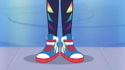 Size: 3410x1920 | Tagged: safe, derpibooru import, screencap, rainbow dash, equestria girls, equestria girls series, run to break free, spoiler:eqg series (season 2), clothes, converse, female, image, jpeg, legs, pictures of legs, shoes, solo